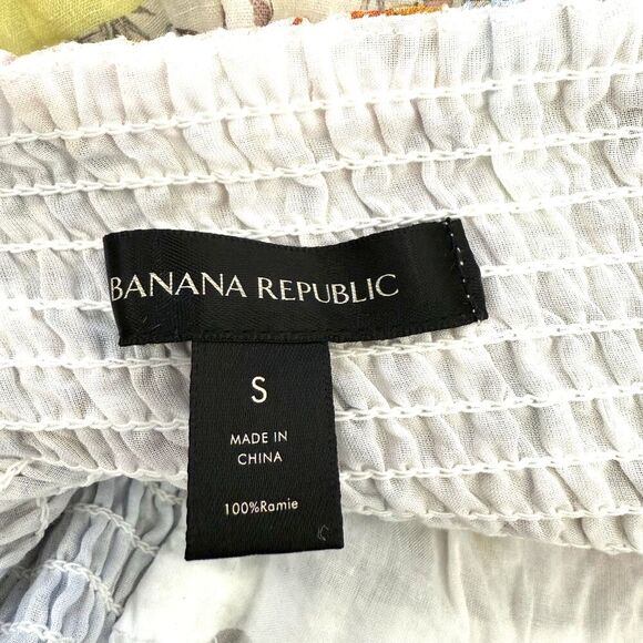 Banana Republic Floral Bird butterfly Multi Print Twist Front Top women Size S - Picture 12 of 13